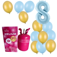 Helium - balonkov buket 8 zlato modr