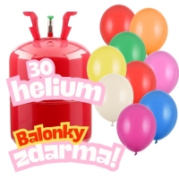 Helium na 30 balonku + balonky ZDARMA