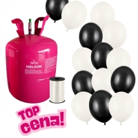 Helium s balonky 30 x 23 cm - ern a bl