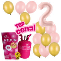 Helium set - 2 rov -12 balonk zlato rovch 30 cm