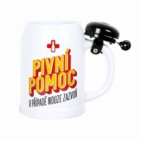 Krge so zvonekom a s eskm textom Pivn pomoc 700 ml