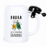 Krge so zvonekom a s eskm textom Padla, pro dneek odzvonilo 700 ml