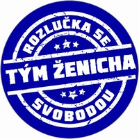Placka s eskm npisom "Rozluka se svobodou, Tm enicha" modr