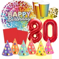 Party sada 80. narodeniny - farebn oslava pre 6 osb