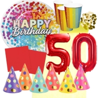 Party set pre 50 narodeniny - farebn oslava pre 6 osb