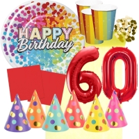 Party set pre 60 narodeniny - farebn oslava pre 6 osb