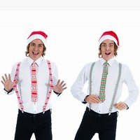 SÚPRAVA  vianočná - čiapky, traky, kravata