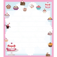 Samolepiace papieriky Cupcakes 7 x 8 cm