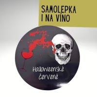 Samolepka "Halloweensk erven" ierna s pohrom 10 cm