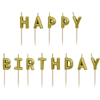 Svky narozeninov Happy Birthday, 2,5 cm zlat