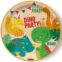 Taniere papierové Dino party Color 22,7 cm (8 ks)