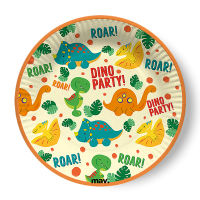 Tanieriky papierové Dino party Color 18 cm, 8 ks
