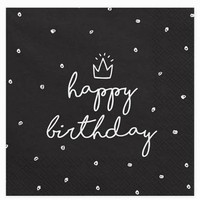 UBROUSKY 3vrstv Happy Birthday ern  33x33cm 20ks