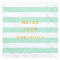 UBROUSKY YUMMY Never stop dreaming, mint, 33x33cm