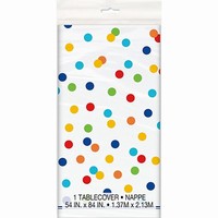 UBRUS plastov Rainbow Polka Dot