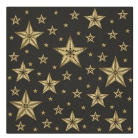 Ubrousky pap�rov� �ern� se zlat�mi hv�zdami 20 ks
