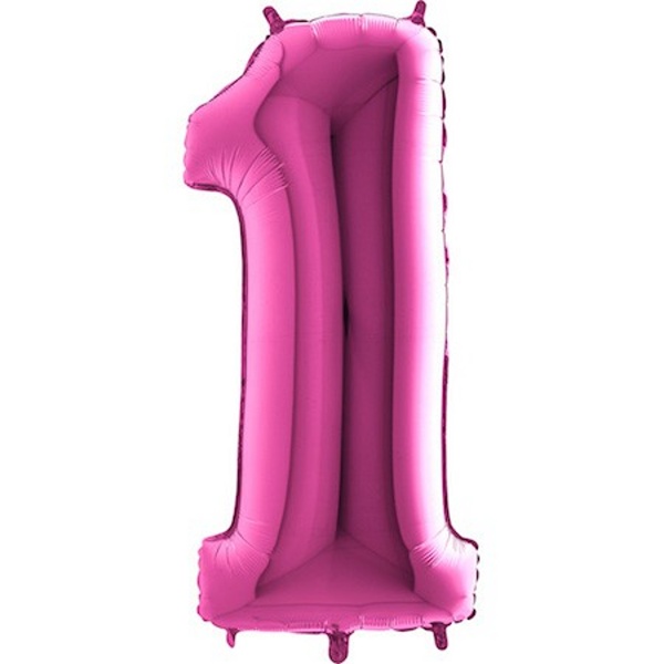 Balón fóliové číslo růžové 1