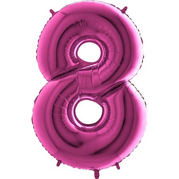 Balón fóliový číslo ružové 8