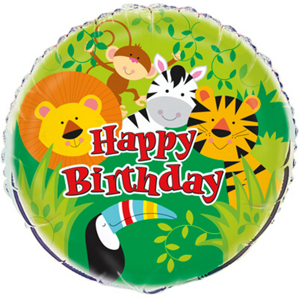 Balónik fóliový Džungľa Happy Birthday