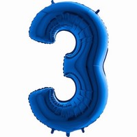 Balón fóliové číslo modré 3