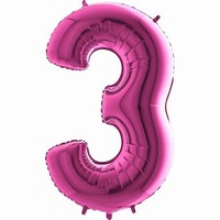 Balón fóliové číslo růžové 3