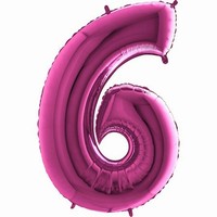 Balón fóliové číslo růžové 6