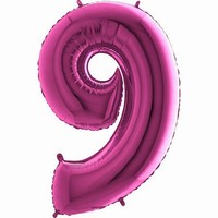 Balón fóliové číslo růžové 9