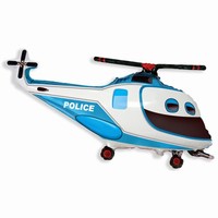 Balón fóliový Helikoptéra modrá Policie