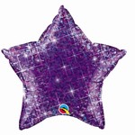 Balónek foliový hvězda holografická purpurová