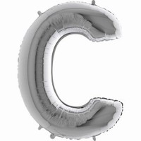 Balónek stříbrný písmeno C