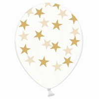 Balnek transparentn zlat hvzda 6ks