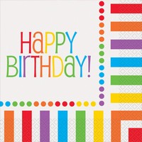Ubrousky papírové Rainbow Happy Birthday