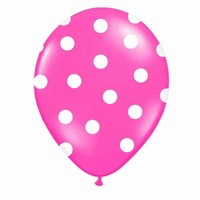Balónik magenta/ružový s bielymi bodkami