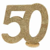 Dekorace na stůl "50" zlatá