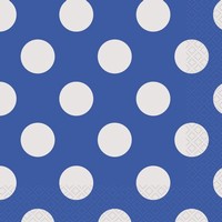 Ubrousky papírové s puntíky modré 16ks