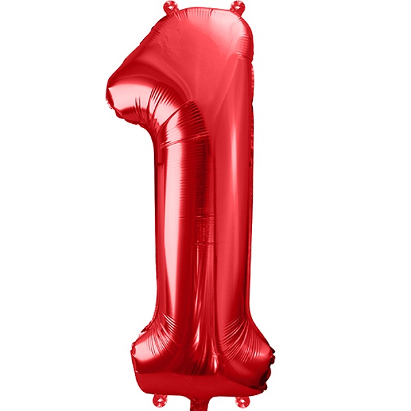 Balónik fóliový číslo 1 červené 85 cm