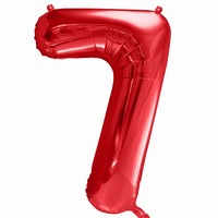 Balónik fóliový číslo 7 červené 85 cm