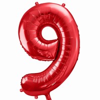 Balónik fóliový číslo 9 červené 85 cm