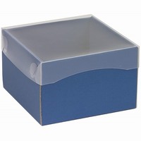 Darčeková krabička pevná s priehľadným vekom modrá