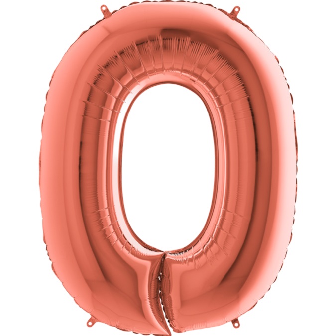Balónik fóliový číslo ružové zlato 0