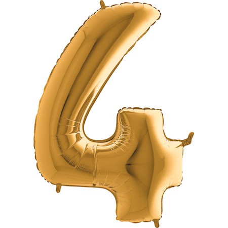 Balón fóliový číslo zlaté 4