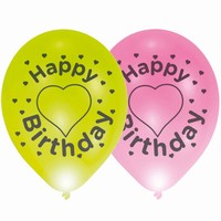 LED BALNKY latexov Happy Birthday 4ks