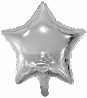 Balónek fóliový hvězda stříbrná 48cm 1ks