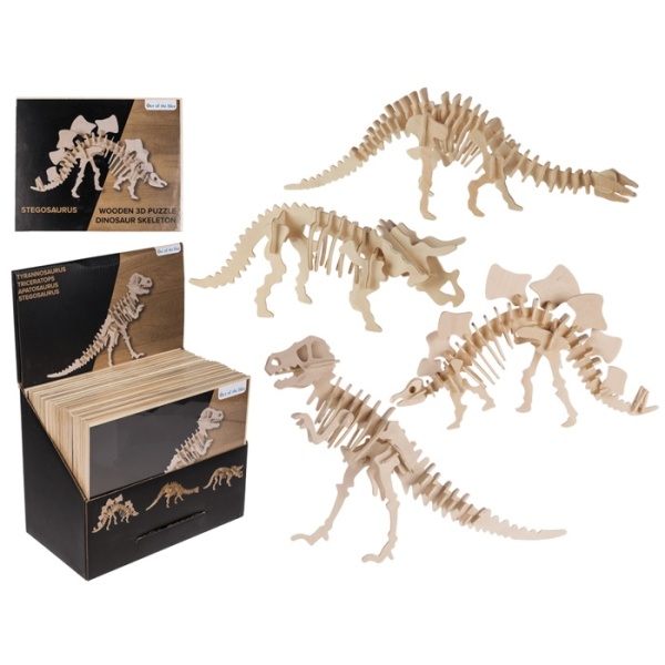 3D puzzle drevené Dinosaurus mix motívov 12x30 cm
