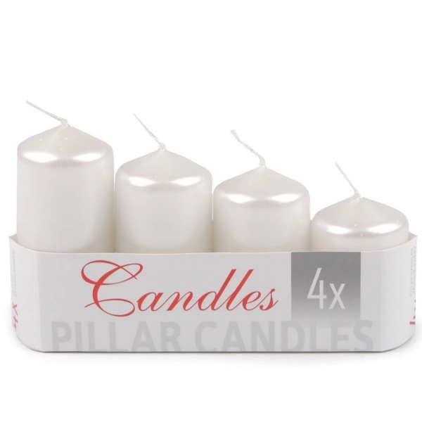 E-shop Adventné sviečky zostupné perleťovo biele 4 ks