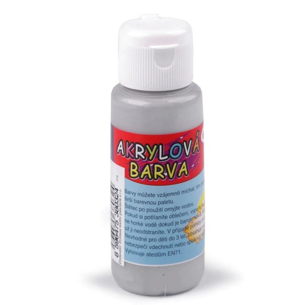 E-shop Akrylová farba 60 ml strieborná 1 ks