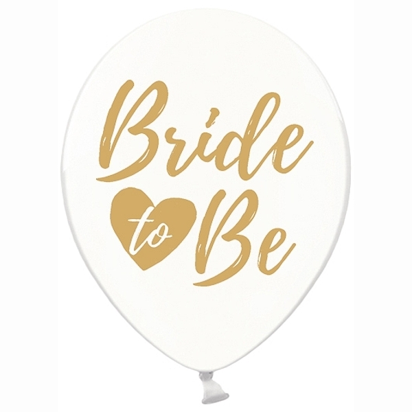 E-shop BALÓNIK crystal biely, zlaté "Bride to be" 6ks