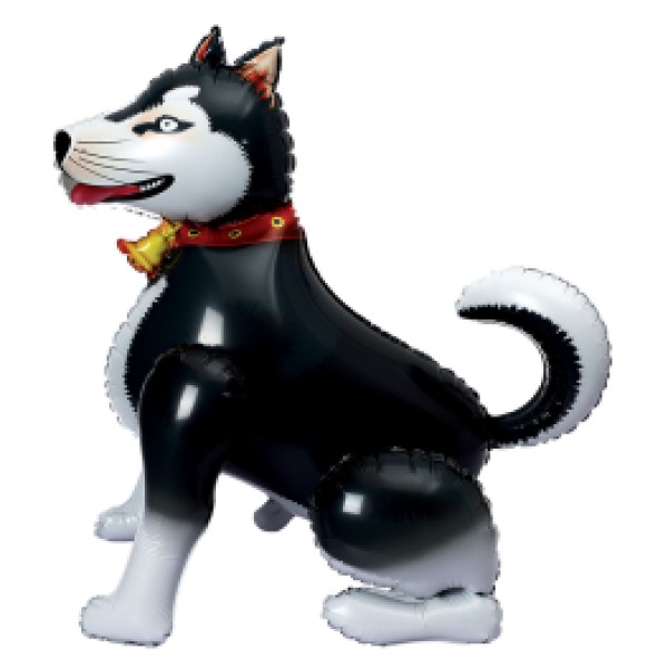 BALÓNIK fóliový 4D Husky čierny 130cm