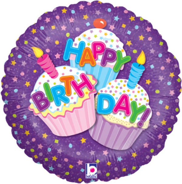 Balónik fóliový Cupcake Happy Birthday 46 cm
