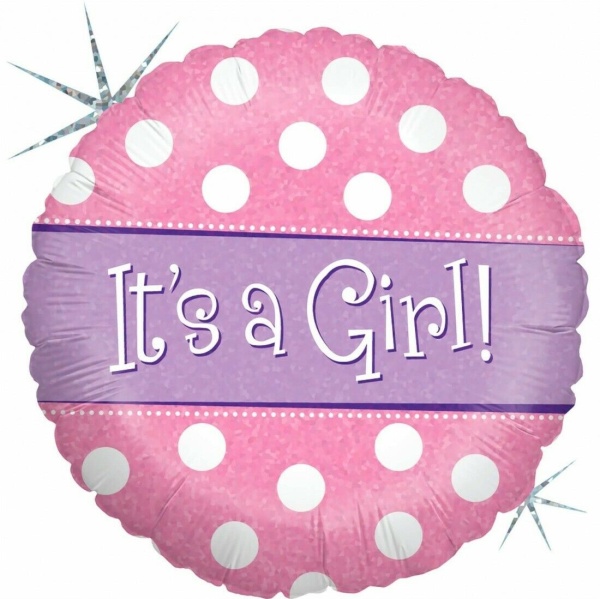 E-shop BALÓNEK fóliový Girl růžový s puntíky 46cm